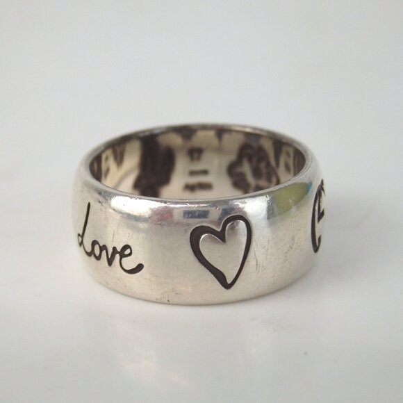 Authentic GUCCI Blind for love ring Silver [Used] - Picture 2 of 7